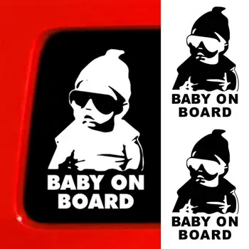 Креативная автомобильная наклейка BABY ON BOARD, предупреждающий знак на хвосте, наклейка на лобовое стекло автомобиля, креативные наклейки на лобовое стекло