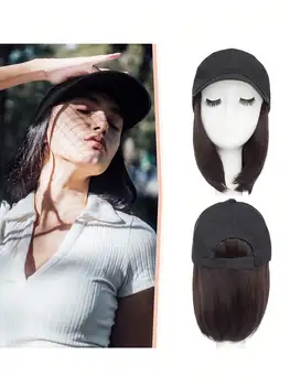 Женская бейсболка на ремешке, парик с регулируемой повязкой на голову, солнцезащитный козырек, декоративная шапочка для парика