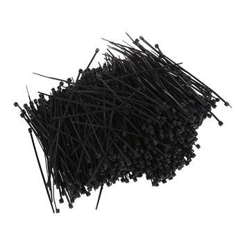 1000 Шт Черного нейлонового кабеля с застежкой-молнией 95 мм x 2 мм