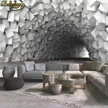 изготовленный на заказ papel de parede 3D Геометрический туннель Фреска Фото 3D Обои Фреска Обои Для Спальни домашний Декор украшение спальни