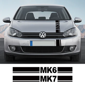 Наклейки На Капот Автомобиля Авто Капот Двигателя Спортивные Полосы Декор Наклейка Аксессуары Для Volkswagen VW Golf 4 5 6 7 8 MK4 MK5 MK6 MK7 MK8