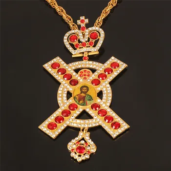 крестик православный Крестный крестик Иисуса Христа Кулон Золотой Цвет Настенное Распятие Украшение домашней часовни Церковные принадлежности
