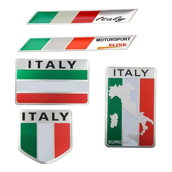 Алюминиевый 3D металл ИТАЛИЯ Наклейка с итальянским флагом, эмблема, значок, наклейка для украшения автомобиля