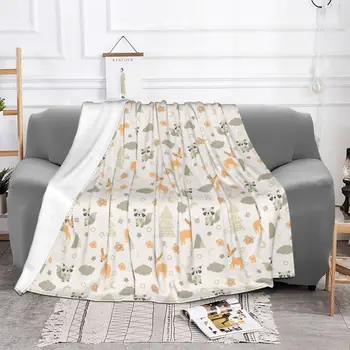Фланелевое Забавное одеяло с енотом, Всесезонное Милое Мультяшное животное, Дышащие легкие одеяла для кровати, Автомобильное Плюшевое Тонкое одеяло
