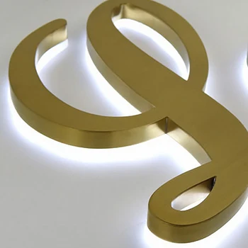 индивидуальный фирменный водонепроницаемый светодиодный металлический логотип с обратной подсветкой, название 3D-вывески, кафе-ресторан в помещении и на улице