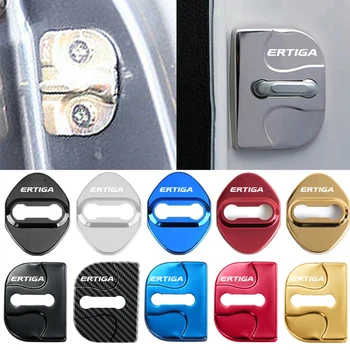 Крышки дверных замков автомобиля из нержавеющей стали, защитный чехол для Suzuki Ertiga, логотип, Автоматическая дверная пробка, пряжка, Антикоррозийный чехол, аксессуары