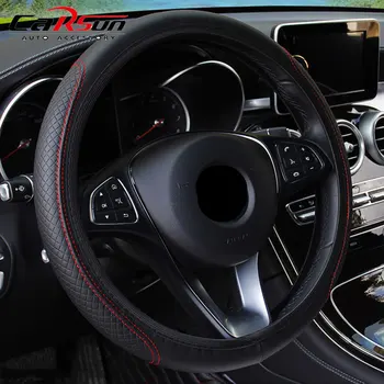 автомобильный Черный чехол на руль из искусственной кожи для Ford Focus MK2 MK3 MK4 Fiesta Ecosport Mondeo Fusion kuga Escape