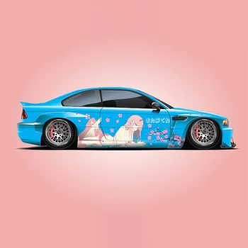 Ливрея автомобиля Zero Two из японского аниме Darling в тематике манги FranXX Боковая обертка автомобиля Литая виниловая обертка Наклейка универсального размера