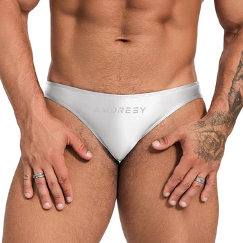 сексуальные мужские плавки -нижнее белье с низкой талией, блестящие эластичные супер гладкие дышащие спортивные удобные трусы