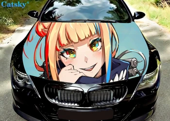 Автомобильные коврики My Hero Academia Toga Himiko, наклейка со львом на капот автомобиля, виниловая наклейка на капот, полноцветная графическая наклейка
