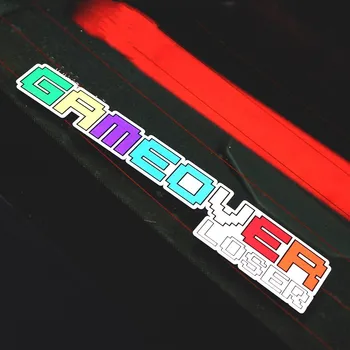 Классические автомобильные наклейки Game Over Loser С предупреждающими текстовыми словами, Светоотражающая аппликация для украшения лобового стекла автомобилей, грузовиков, фургонов, наклейка