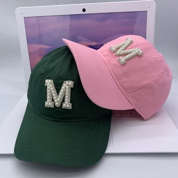 2023, бейсболка с буквой M со стразами, Стильная женская бейсболка, повседневная спортивная кепка на открытом воздухе, Летняя мода, женские шляпы-снэпбэк, прилив