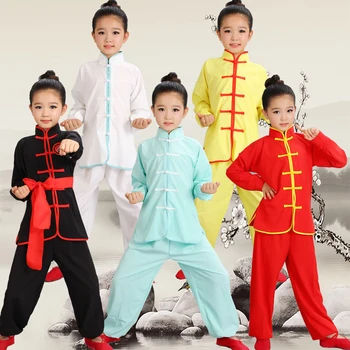 Детский костюм ушу, новая молодежная одежда с короткими рукавами и одежда для выступлений студентов тайцзицюань и кунг-фу