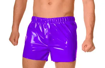 Мужские Латексные Боксерские резиновые повседневные фиолетовые шорты для плавания Sport Club Fitness 0,4 мм S-XXL
