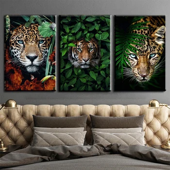 Настенные плакаты с изображением животных, тигр Ягуар, холст, картины для дома, для украшения гостиной