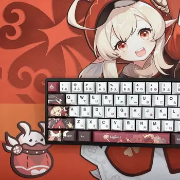 130 Клавиш Game Anime Klee Keycaps PBT Dye Sub Keycap Вишневый Профиль Key Cap Для Механической Клавиатуры 61 68 84 87 96