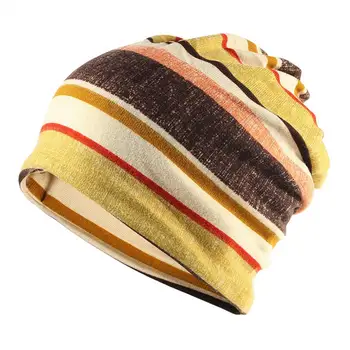 Эластичная Шапка Унисекс, Осенне-зимняя шапка в полоску, Мешковатая Шапочка для защиты ушей, подходящая по цвету,