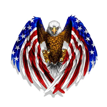 Персонализированная автомобильная наклейка США Белоголовый орел США Американский флаг ПВХ Забавная наклейка