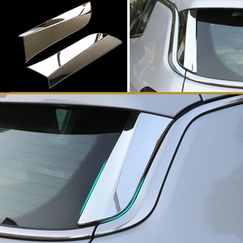 для Jeep Compass 2017 2018 Хромированные наклейки на заднее заднее стекло автомобиля, наклейка на боковую накладку заднего стекла