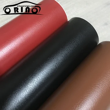50cmx150/200/300cm черный красный коричневый кожаный узор ПВХ виниловая оберточная пленка наклейка для внутренней отделки кузова автомобиля ORINO