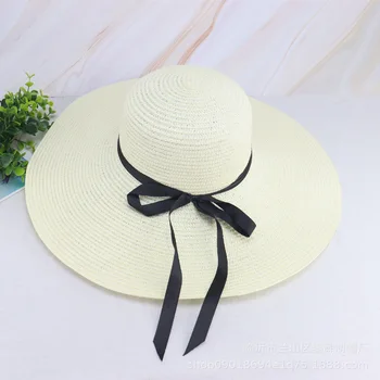 Летняя женская пляжная шляпа солнцезащитная шляпа серпантин солнцезащитная шляпа с большими плоскими полями фестиваль бабочек монохромный