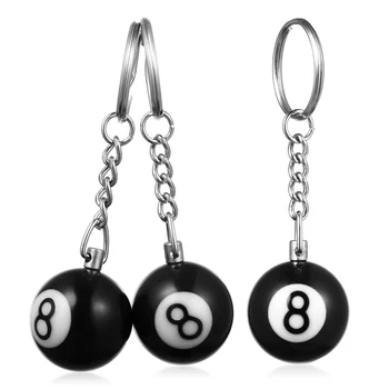 Мяч для бильярда Спортивные кольца для ключей Бильярдные подарки Брелки для ключей Подвески Цепочки Шарики Мини Металлические сувениры