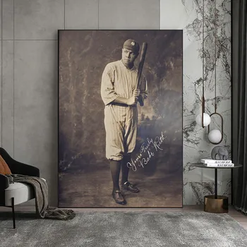 Babe Ruth 1920 Baseball Legend Art Домашний Декор стен Картины для футбольных фанатов Гостиная Картина на холсте Печать плакатов без рамки