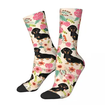 Мужские носки Dachshund Happy в винтажном стиле Хип-хоп, новинка, подарочный носок с принтом