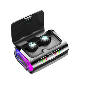 Беспроводные наушники Bluetooth 8D Стерео Объемный звук, светодиодный цифровой дисплей, Сенсорное управление, спортивные наушники с микрофоном