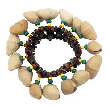 Красочный африканский барабан, браслет-колокольчик из ореховой скорлупы - Натуральный ударный инструмент для детей - Музыкальная игрушка