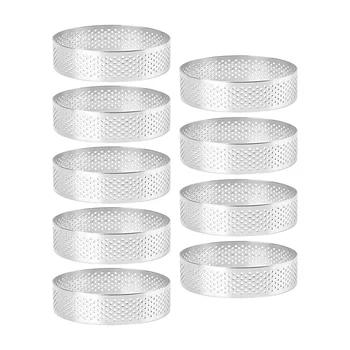 9 Упаковок круглых колец для торта, колец для мусса, термостойких перфорированных колец для мусса из нержавеющей стали, металлическая форма для круглых колец