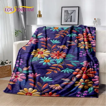 Скандинавский 3D Цветок Маргаритки, Мягкое плюшевое одеяло, Фланелевое одеяло, покрывало для гостиной, спальни, кровати, дивана, покрывала для пикника Bettdecke