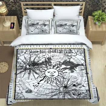 Комплект постельных принадлежностей Bohemia Luxury Sun God Пододеяльник с 3D принтом, полиэфирное стеганое одеяло с 2 наволочками, домашний текстиль, декор для спальни