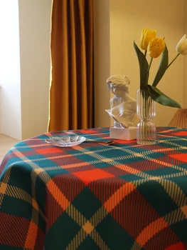 Скатерть в европейском стиле, ткань для гостиной, скатерть для обеденного стола, хлопковый коврик для стола с защитой от ожогов, круглый