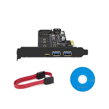 Двойной USB 3.0 и Type-C M.2 PCIe Адаптер M2 SSD SATA B Ключ К PCI-E 3.0 Конвертер Riser Card для 2280 2260 2242 2230 NGFF