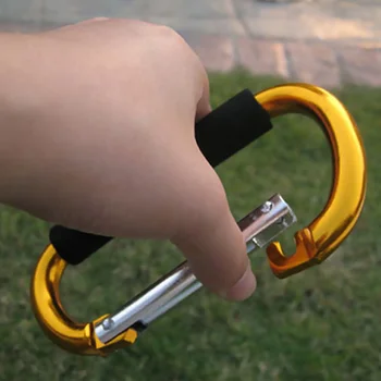 1 шт. карабин из алюминиевого сплава, D-образное кольцо, пружинный брелок для ключей (случайный цвет)