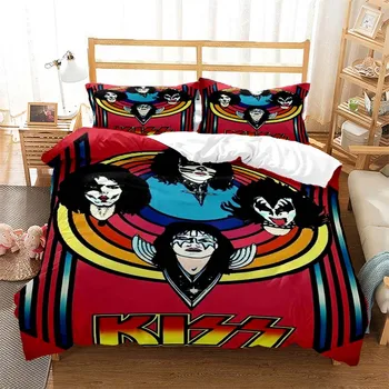 Комплект постельного белья Kiss Rock Band Для мальчиков и девочек Twin Queen Size, Пододеяльник, Наволочка, кровать, детская одежда для взрослых, домашний Текстильный текстиль