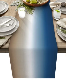 Синий Хаки Градиентный Бегунок для стола Декор Кухонного Обеденного стола Скатерть Декор Свадебного Праздника Бегунок для стола