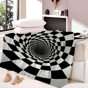 Винтажное фланелевое одеяло с 3D геометрией, подходящее для путешествий на диване, в офисе, в лагере, одеяла для дивана, кресла, одеяла для кровати