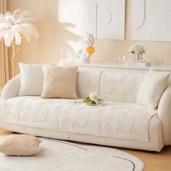 Подушка для дивана, осенне-зимняя нескользящая подушка с плюшевой подкладкой, Новая подушка, зимний стеганый чехол для дивана, ткань для чехла, сплошной цвет