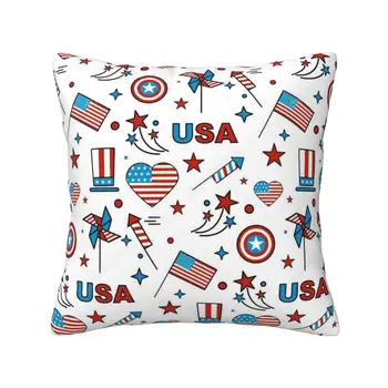 Флаг США Откройте для себя максимальную релаксацию, Не Деформируемый диван, подушка для поддержки талии, Приятная для кожи Бытовая подушка, мультфильм для детской комнаты