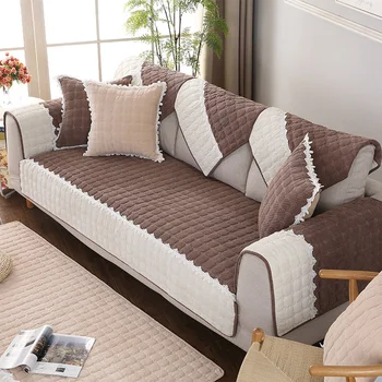 Высококачественный теплый перламутровый бархатный комплект диванных подушек для дивана, чехол для дивана, наволочка, накладные чехлы для диванов для гостиной