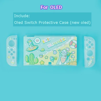 Новая Тематическая Защитная Оболочка для Nintendo Switch OLED TPU Case Cover Shell Чехол для контроллера JoyCons для NS Switch OLED TV Dock Case