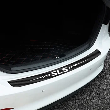 Защитные Полосы Заднего Багажника Автомобиля От Ударов Ногами для Mercedes Benz SLS Логотип Из Углеродного Волокна Дверной Порог Защита Бампера Потертости Наклейки