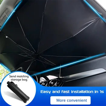 Автомобильный навес в стиле зонтика, переднее стекло, солнцезащитный крем, теплоизоляционная ткань, Солнцезащитный козырек на лобовое стекло автомобиля, Автомобильный зонт