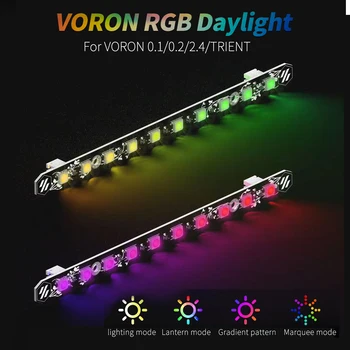 Дискотека на палочке Voron 0.1/0.2/2.4 Комплект печатной платы для 3D-принтера с дневным освещением, светодиодная панель 5V RGB для Voron 2.4 Trident 350/300/250 Микрон + Ламповая панель