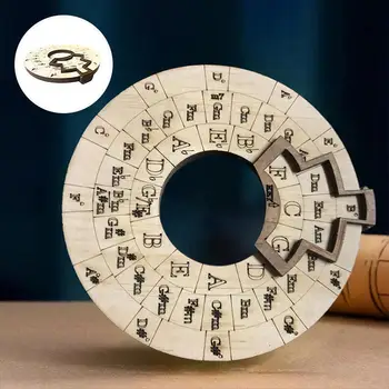 Деревянный мелодический инструмент Circle Of Fifths Wheel Круглые Игрушки для музыкального просвещения Колесо аккордов для музыкантов Музыкальные инструменты Челнока