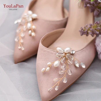 Заколки для обуви YouLaPan с жемчугом, съемная женская пряжка для свадебной обуви, хрустальная пряжка для свадебной обуви ручной работы для невесты, подружки невесты HX23