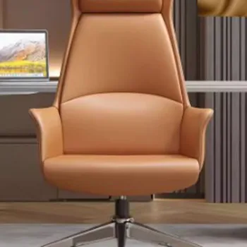 Удобное кожаное офисное кресло для руководителей, вращающееся Водонепроницаемое Роскошное офисное кресло, Современное Роскошное бюро с орнаментом Meuble