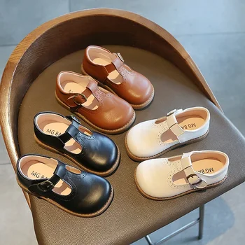Детская обувь для девочек Mary Janes, детская школьная обувь, милая обувь для малышей, повседневная обувь для девочек, детская кожаная обувь, прямая поставка